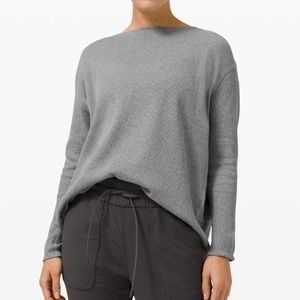 Lululemon Back in Action Gray Waffle Long Sleeve Shirt